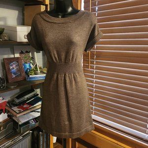 .Brown Short Sleeve Sweater Dress from Ann Taylor LOFT